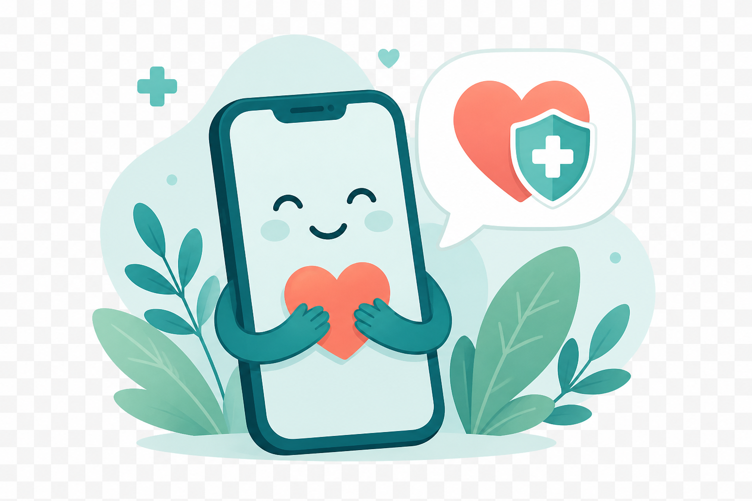 A phone receiving a caring health message